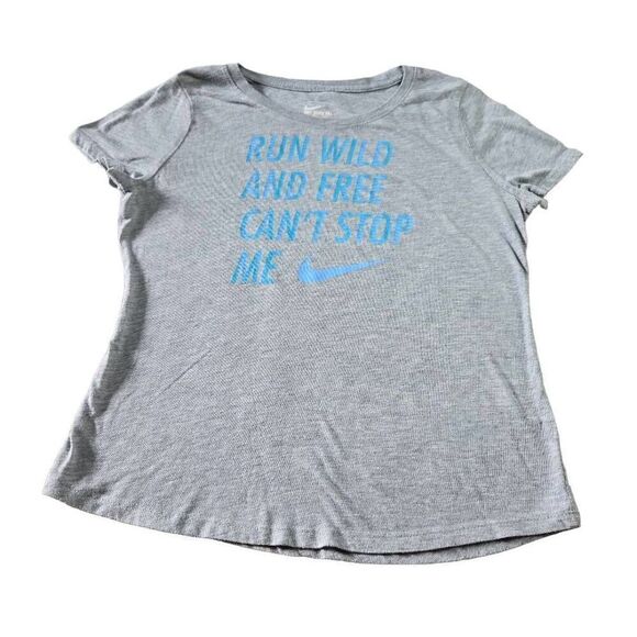 The Nike Tee Girl shirt L Run wild and free can't stop me - Picture 1 of 4